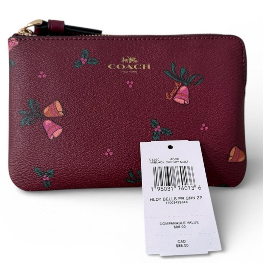 Coach Wristlet Purse with Holiday Bells NWT - Picture 2 of 7